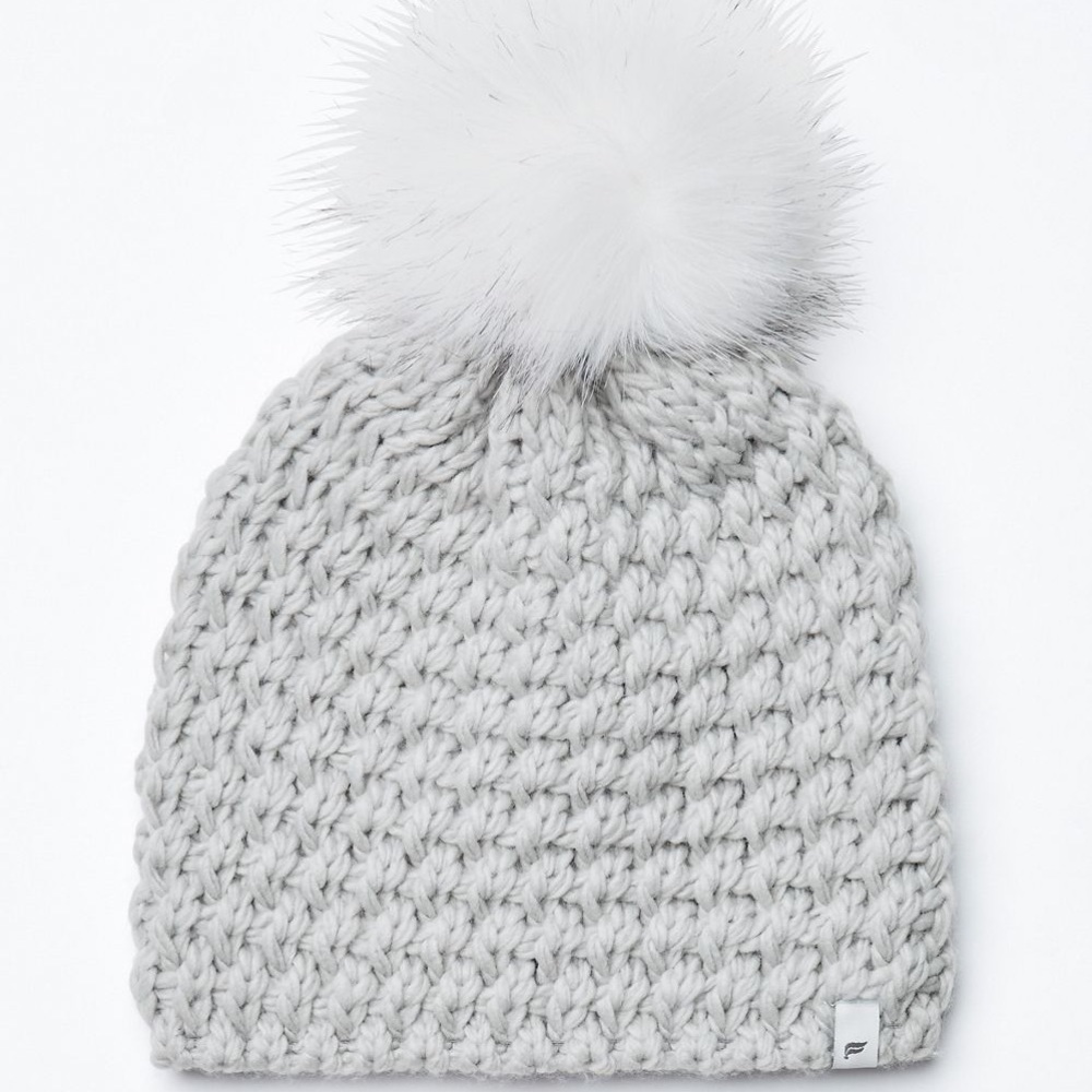Fabletics Gray Chunky Pom Beanie